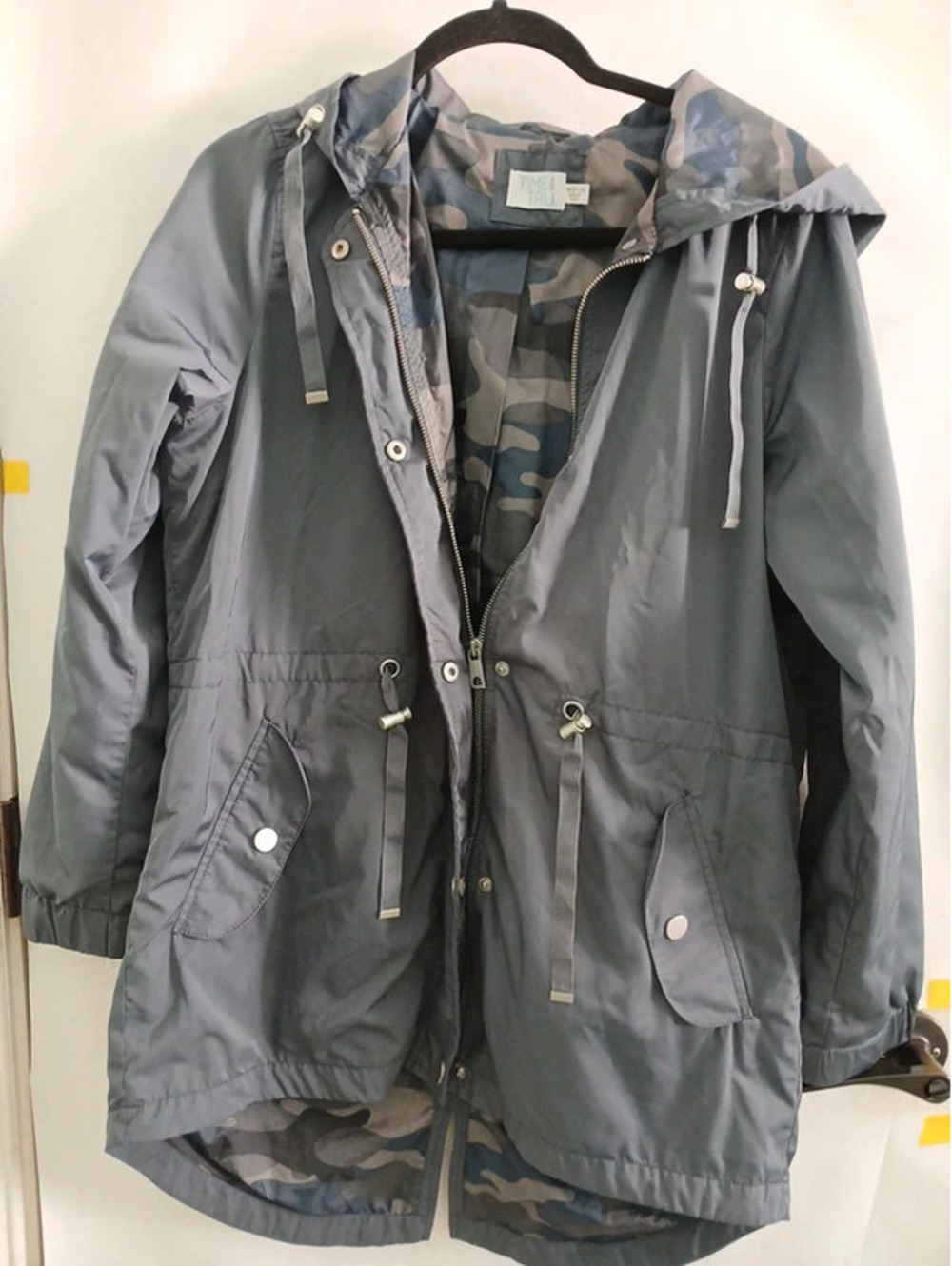 Grey raincoat jacket